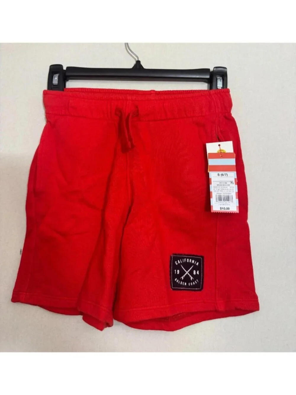 Cat and Jack Boys Red Above the Knee Knit Shorts, Large
